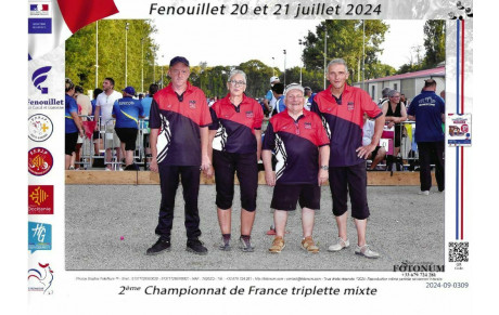 Championnat triplette mixte les 10 et 11 mai à Niort Noron